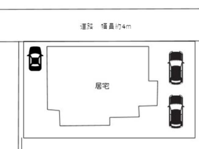 区画図 【区画図】土地は71坪とゆとりのある広さです。駐車3台（普通車2台、軽1台）に整備しました。