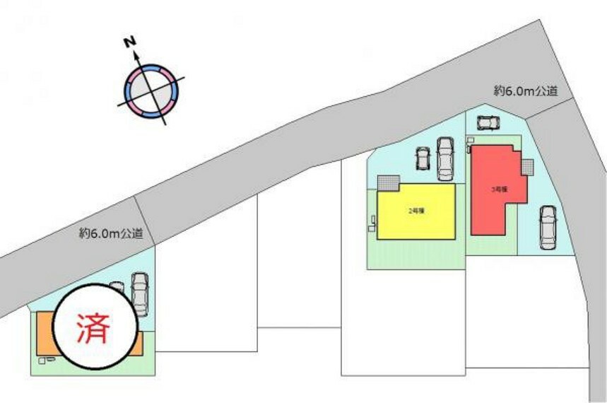 区画図 （区画図）キレイに整備された新しい街並み！駐車スペース全棟2台分確保〇
