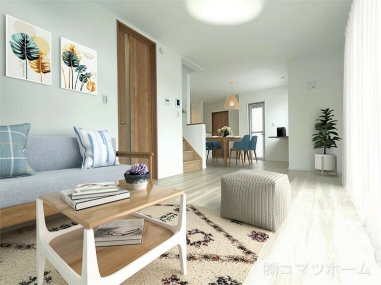 居間・リビング LDK　実際の室内写真に家具・家電・照明・調度品をCG合成したものです。販売価格には含みません。