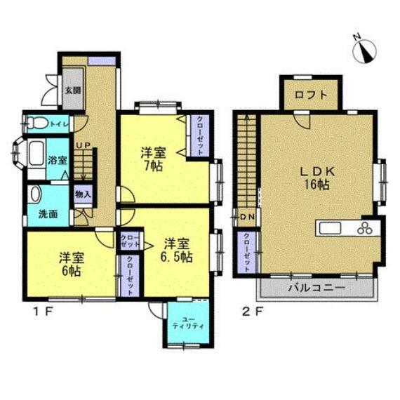 間取り図 【リフォーム後間取り】水回りすべて新品交換済みです。リフォーム後3LDK。南側に庭があり、近隣との距離が離れているので日当たり良好です。