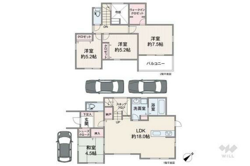 間取り図 間取図。駐車3台可能です。