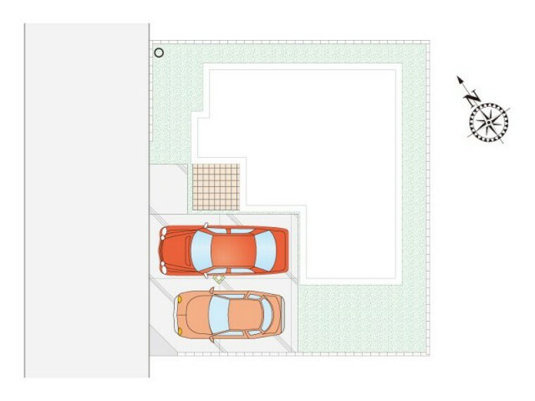 区画図 【東松山市箭弓町2丁目A号棟 区画図】カースペース2台分ございます。