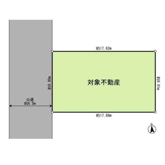 区画図 大変綺麗な整形地となっております。南側と西側は視界を遮る建物がないため、開放感あふれる立地です。東西に奥行があるため、南面に広く開口部を設けることもでき、豊かな自然光で暖かな空間設計が可能です。