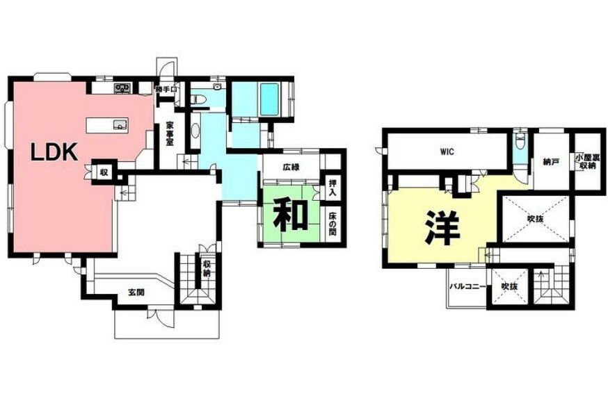 間取り図 2LDK＋S（納戸、ウォークイン、屋根裏収納）、茶室【建物面積187.40m2（56.68坪）】