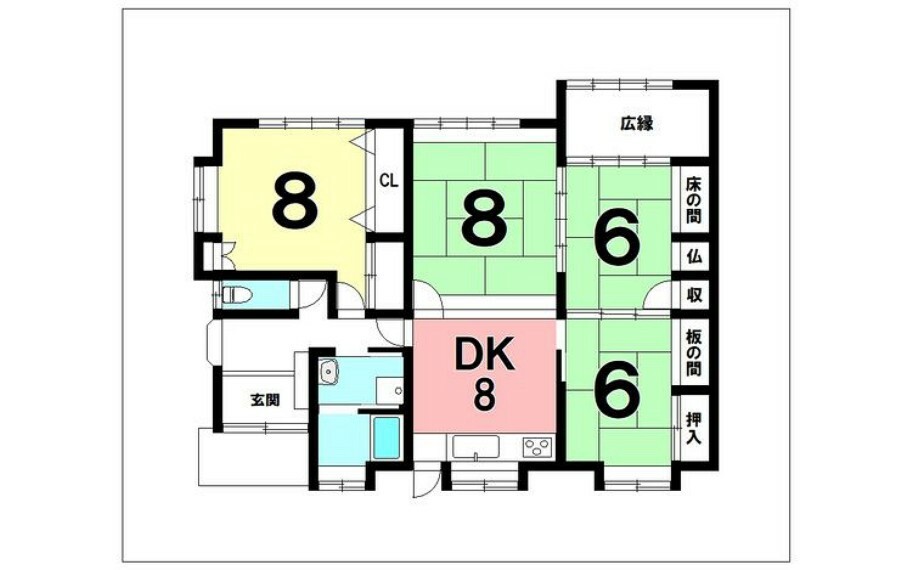 4DK、室内クリーニング済み【建物面積104.54m2（31.62坪）】