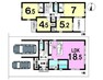 間取り図 ●広々18.5帖のLDK！●玄関には土間収納あり●車2台駐車可（車種によります）●2面バルコニーは陽当りも良好●電気施錠ダグキー搭載の玄関扉