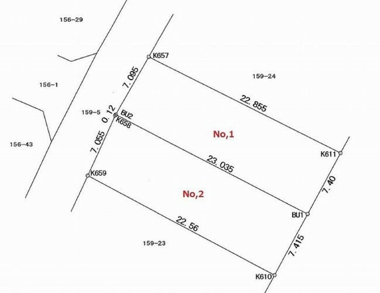 土地図面 ”眺めの良い売地”の区画図