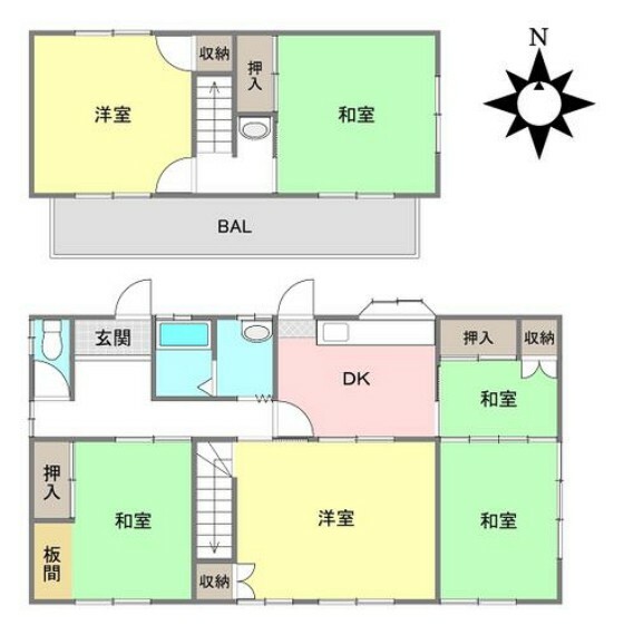 間取り図 730万円、6DK、土地面積259.53m2、建物面積117.17m2 物件の陽当りや通風・仕様設備やお部屋の大きさの比較、近隣・周辺環境や街並みなど、是非一度、現地をご確認ください