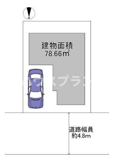 区画図 北向き2階建て物件