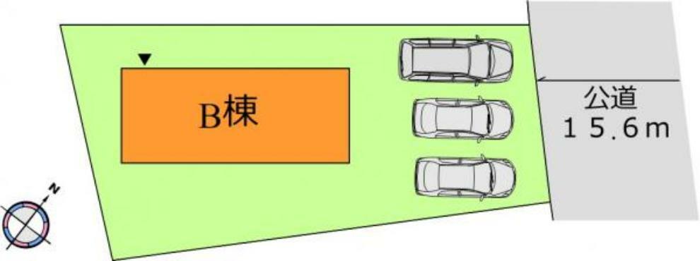 区画図 （区画）並列3台駐車可能！来客時も安心ですね〇