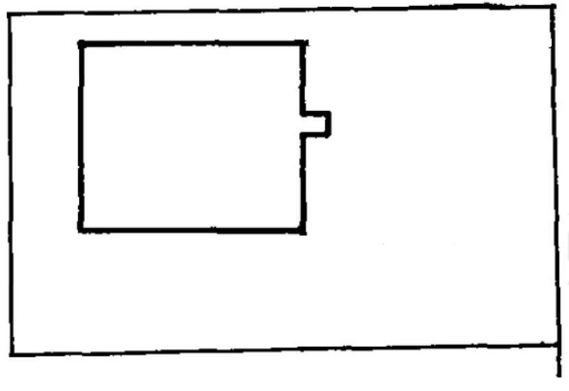 区画図 【区画図】建物の前の部分は駐車スペースとしてご利用可能です。庭の敷地も広々としているので、ご自身のアイデアで加工可能です。