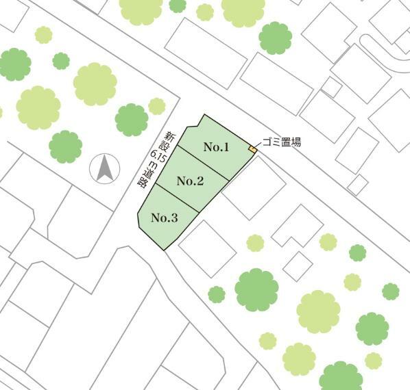 区画図 区画図全体 ※地盤調査費用その結果、改良工事になった場合の費用はお客様ご負担になります。