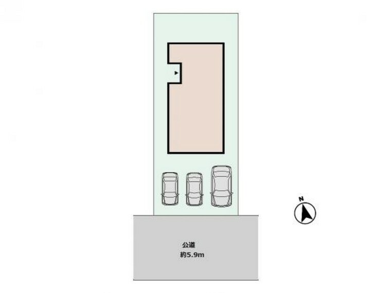 区画図 （区画図）駐車スペース3台分！車はもちろん、物置を置いたり自転車を置いたりするのにも便利な空間〇