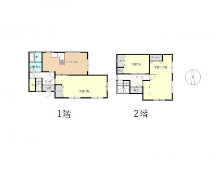 【リフォーム後間取り図】3LDKですが、2階東側の洋室は2ドア1ルームになっており家族構成に合わせて部屋数を変えることができます。