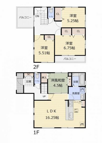 間取り図 （4号棟）回遊できる家事動線の良い間取り。