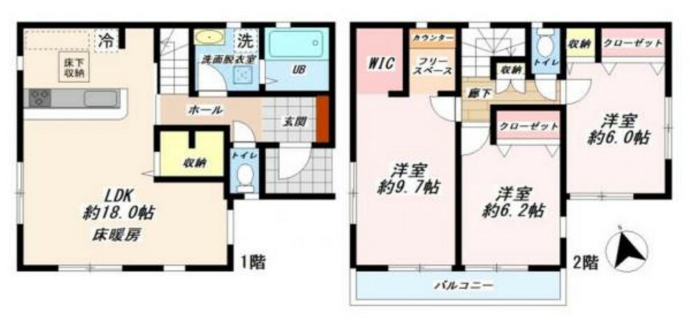 間取り図 健康的なライフスタイルをサポートする。