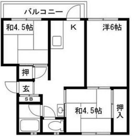 東加古川ファミリーマンション(3DK) 3階の間取り
