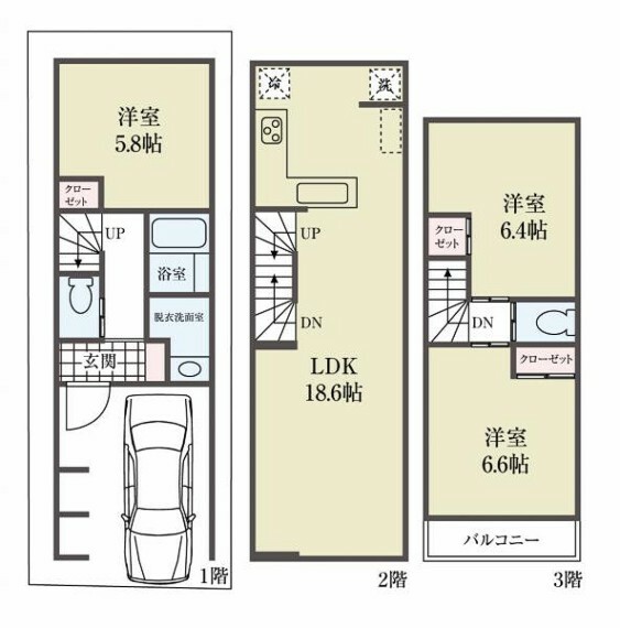 【A区画　参考プラン間取り図】建物価格:1900万円（税込）・建物面積:89.39平米