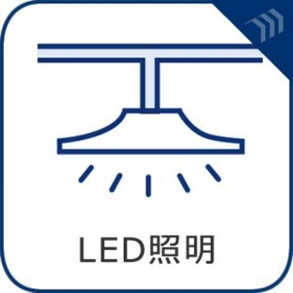 【LED照明器具】同じ明るさの電球や蛍光灯より消費電力が低く済む上に、発光する際の発熱も小さいのが特長。