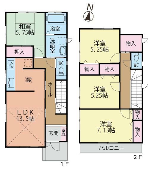 名古屋市緑区黒沢台2丁目(4LDK)の間取り