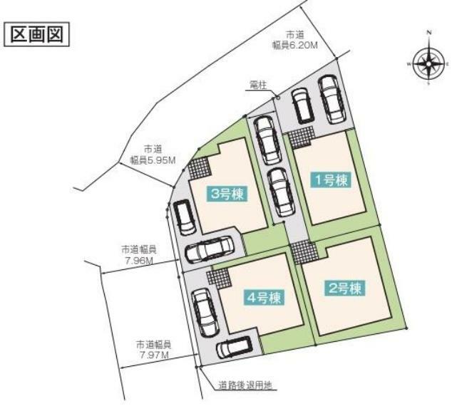 間取り図・図面 全体区画図。ご覧の物件は1号棟です。