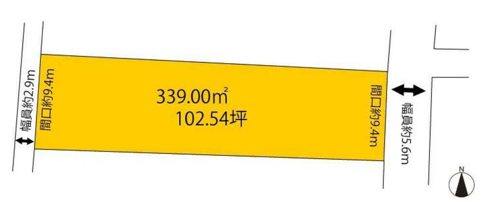 土地図面 公簿339.00m2（102.54坪）