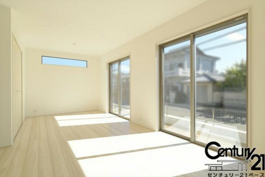 居間・リビング ■現地撮影写真■家計と環境に優しい！一部窓には断熱性・保温性に優れたペアガラスを使用しています！