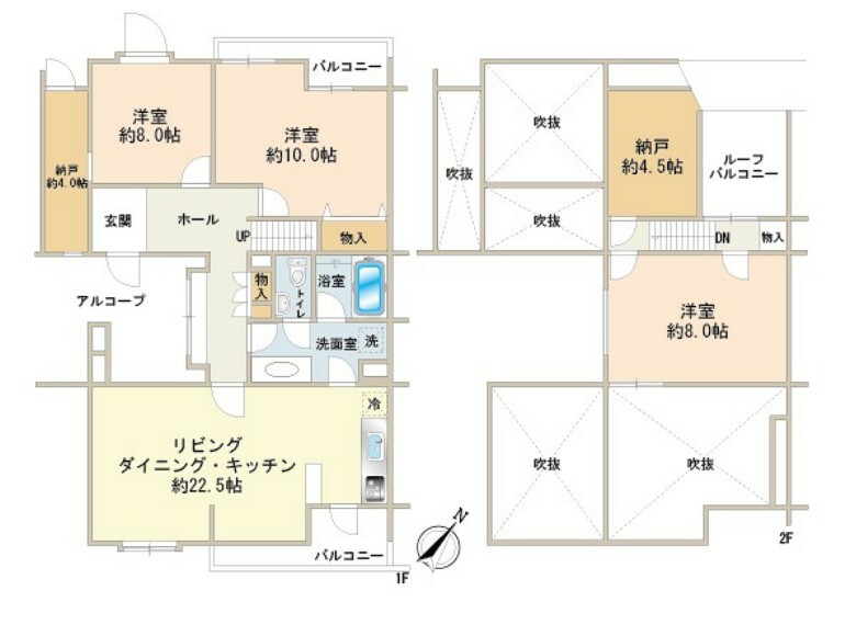 間取り図 6階7階部分メゾネットタイプ※4階部分が入口なので実質3階、4階部分のお部屋位置です。