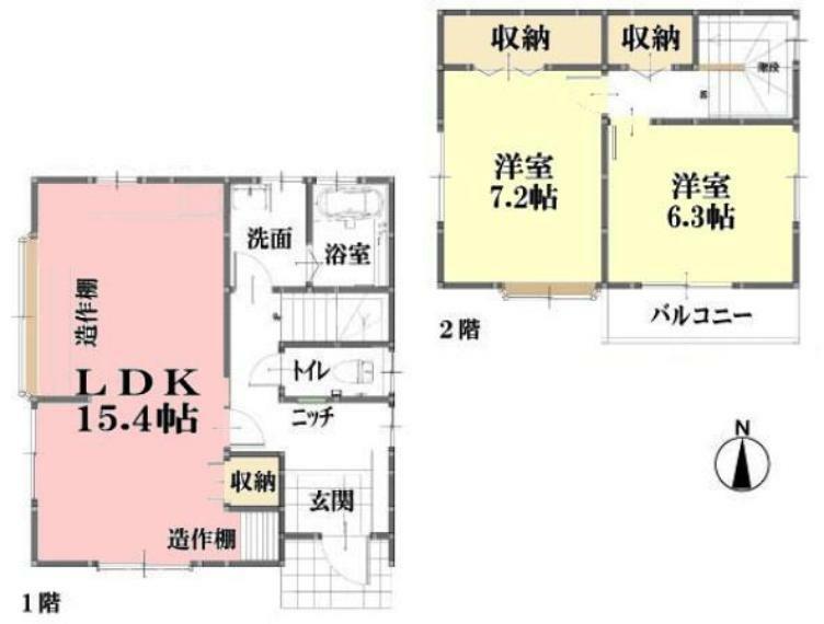 間取り図 窓が多く開放感を演出 ～太陽の光と心地よい風を取り入れるレイアウト 。リビングには造作棚も設置 ～見せる収納やテレワークや趣味を満喫のスペースにも。