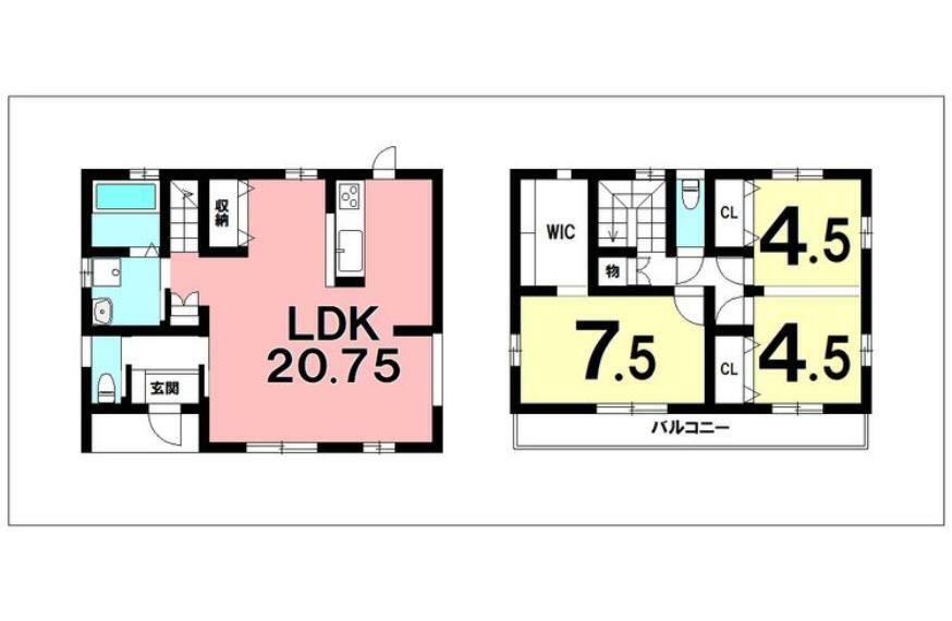 間取り図 3LDK、オール電化、食器洗浄乾燥機、浴室暖房乾燥機【建物面積94.39m2（28.55坪）】