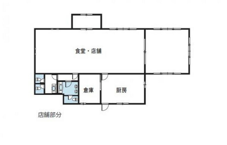 間取り図 【店舗】店舗スペースと厨房、倉庫付き！