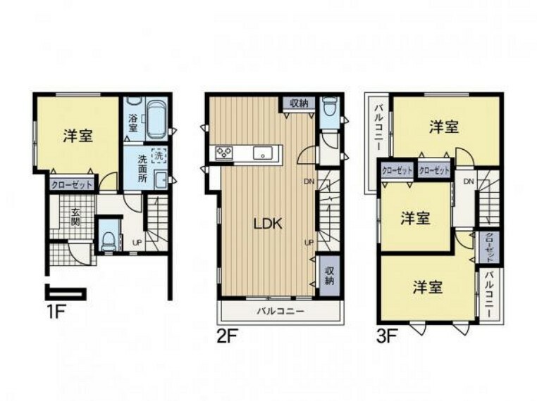 間取り図 【間取り図:4LDK】土地が広くない分、設計工夫で採光性アップ！