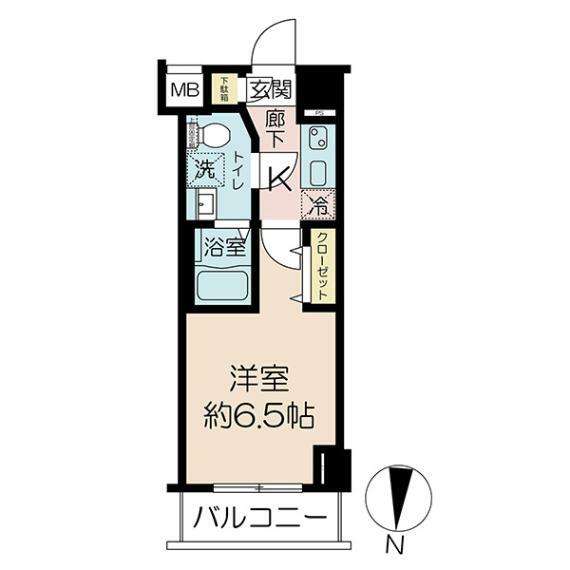 リヴシティ横濱インサイトII(1K) 3階の間取り
