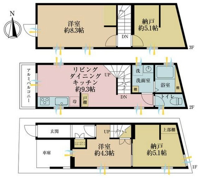 間取り図 2SSLDK、土地面積35.4平米、建物面積75.77平米