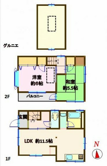 間取り図 柔らかい陽光と爽やかな風が室内を交差する3面採光のある住まい！