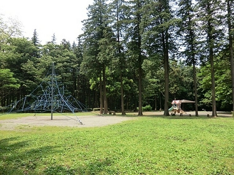 公園 芹沢公園 大きな芝生広場や、長さ50メートルのローラー滑り台、ボール遊びができる人工芝のファミリーコート、遊具コーナーなどがある。