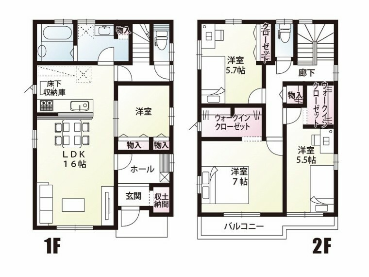 間取り図 伊奈町栄3丁目A号棟 和室なし4LDKの間取りです。 リビングアクセス階段。