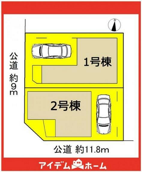 区画図 本物件は1号棟です