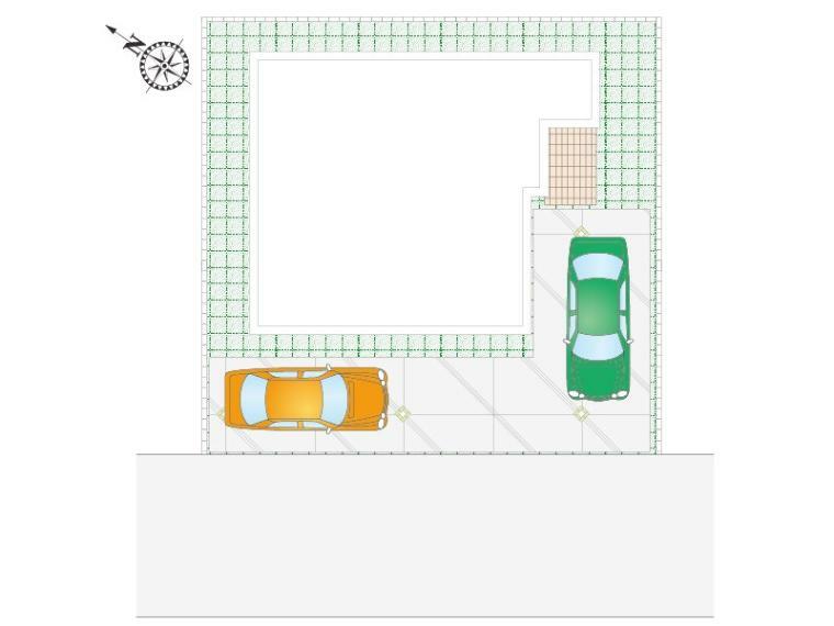 区画図 2台駐車可能