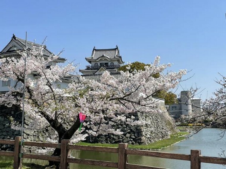 岸和田城まで約500m。春になれば花見も楽しめます