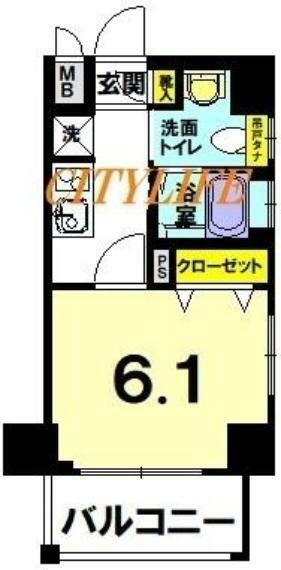エステムプラザ京都ステーションレジデンシャル(1K) 6階の間取り
