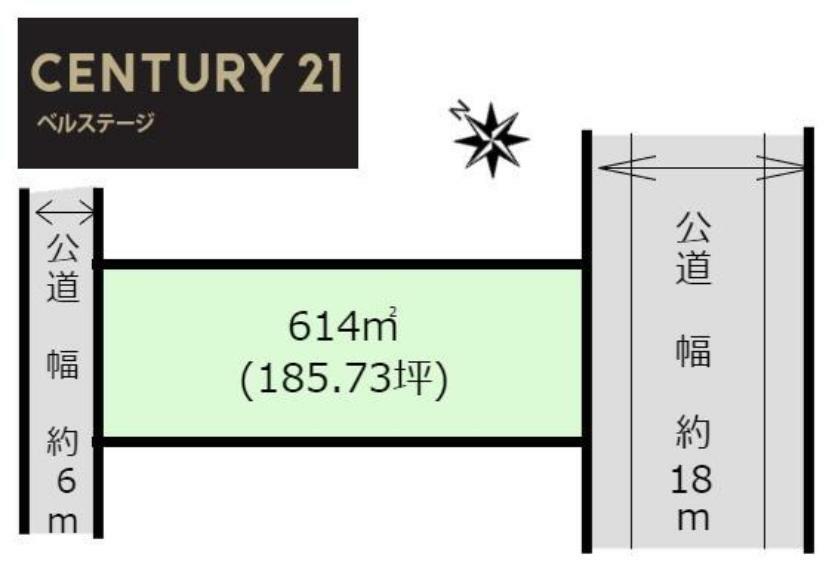 土地図面 敷地面積185坪以上！広々した敷地です！