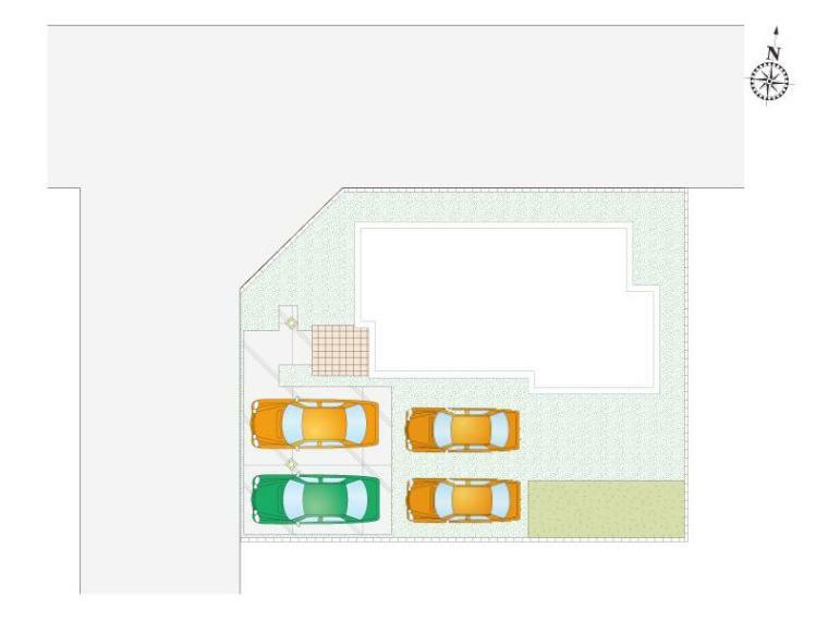 区画図 A号棟:駐車4台可能！