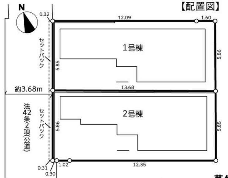 区画図 配置図 こちらの2号棟です