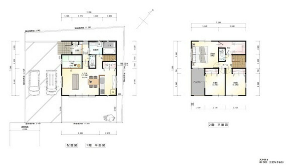 間取り図・図面 【ポラテック（株）北辰工務店参考プラン】建物価格:1958万円（税込）建物面積:96.88平米（29.30坪）※WIC＝ウォークインクローゼット※UB＝ユニットバス