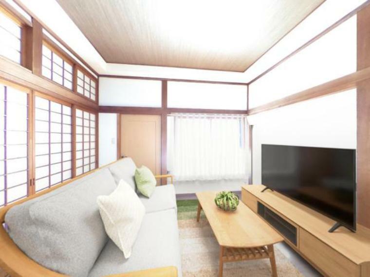 居間・リビング CG合成で家具を配置したイメージです。