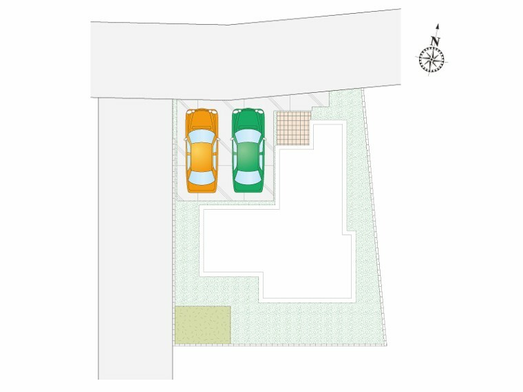 区画図 並列駐車2台可能です