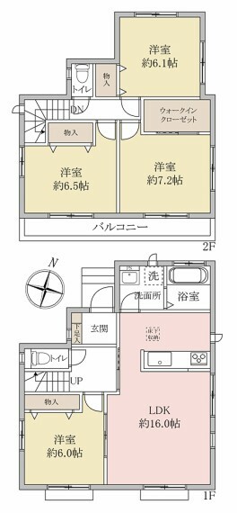 【間取】各居室6畳以上、収納あり！