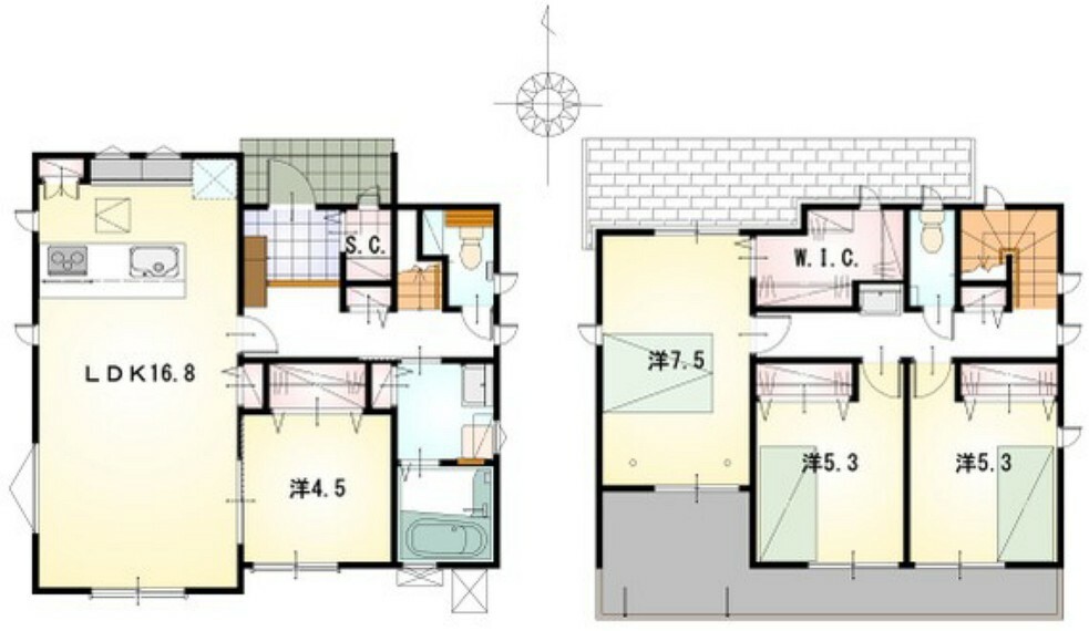 間取り図 収納豊富な4LDK！