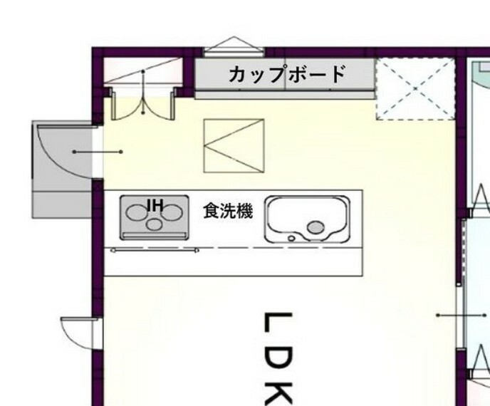 間取り図 【あったら嬉しいがたくさん】カップボード、食器洗浄乾燥機、浄水機能付き水栓、パントリーなど